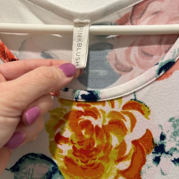 Pinkblush Floral Sundress w/ Ruffled Tie Front & Flutter Sleeves - Picture 3 of 6